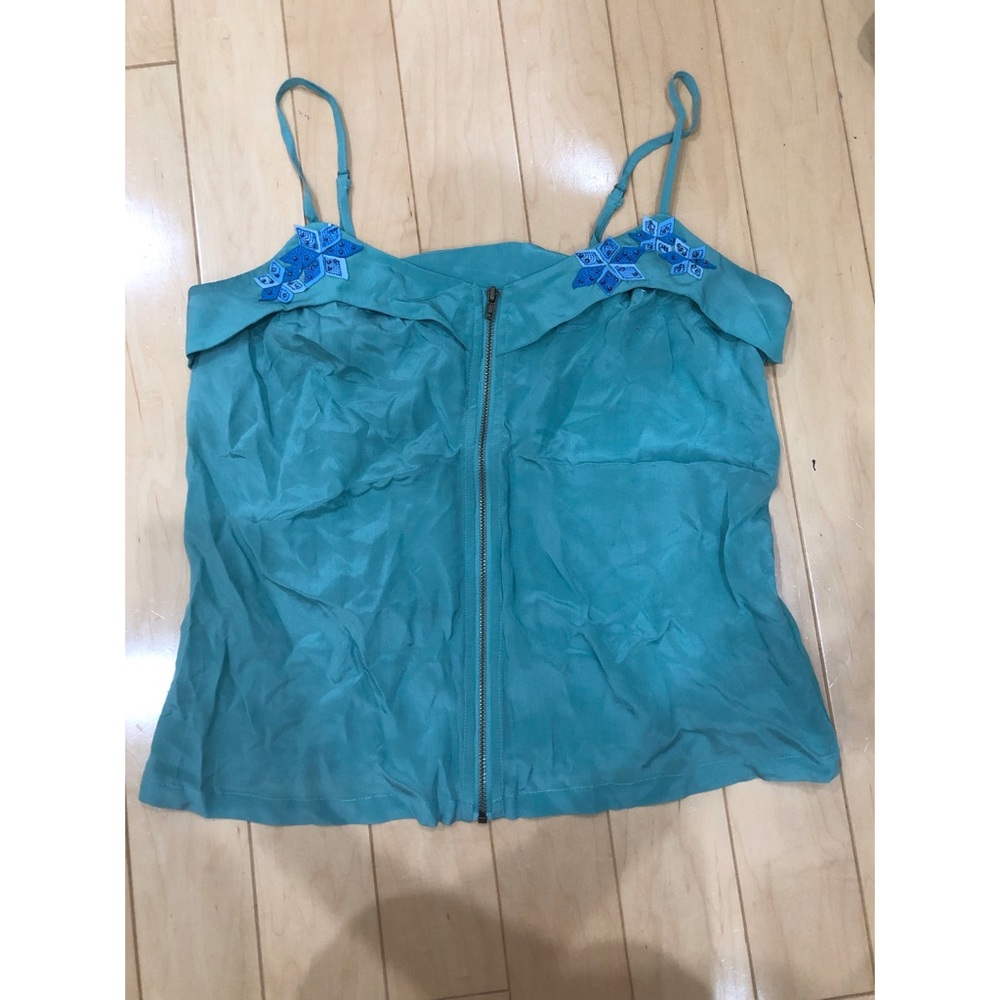 Blue zip up top